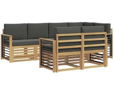 Lauko sofos komplektas 7 pcs Balta ir antracito