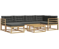 Lauko sofos komplektas 7 pcs Balta ir antracito