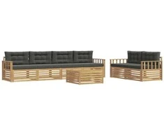 Lauko sofos komplektas 7 pcs Balta ir antracito Poliesteris