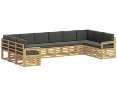Lauko sofos komplektas 7 pcs Balta ir antracito