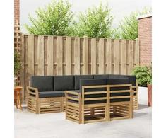 Lauko sofos komplektas 7 pcs Balta ir antracito