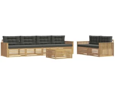Lauko sofos komplektas 7 pcs Balta ir antracito