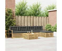 Lauko sofos komplektas 7 pcs Balta ir antracito Poliesteris