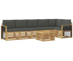Lauko sofos komplektas 7 pcs Balta ir antracito 59 x 59 x 37 cm