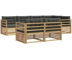 Lauko sofos komplektas 7 pcs Balta ir antracito Poliesteris