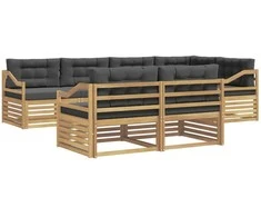 Lauko sofos komplektas 7 pcs Balta ir antracito Poliesteris