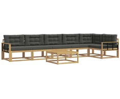 Lauko sofos komplektas 7 pcs Balta ir antracito 79 x 79 x 37 cm