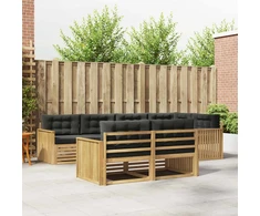 Lauko sofos komplektas 7 pcs Balta ir antracito