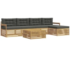 Lauko sofos komplektas 7 pcs Balta ir antracito Poliesteris