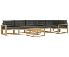 Lauko sofos komplektas 7 pcs Balta ir antracito 79 x 79 x 37 cm