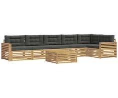 Lauko sofos komplektas 7 pcs Balta ir antracito 79 x 79 x 37 cm
