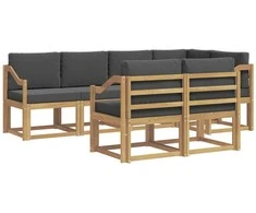 Lauko sofos komplektas 7 pcs Balta ir antracito Poliesteris