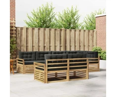 Lauko sofos komplektas 7 pcs Balta ir antracito