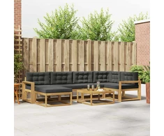 Lauko sofos komplektas 7 pcs Balta ir antracito