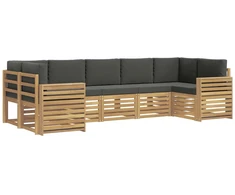 Lauko sofos komplektas 7 pcs Balta ir antracito