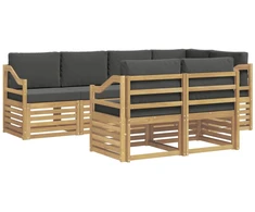Lauko sofos komplektas 7 pcs Balta ir antracito