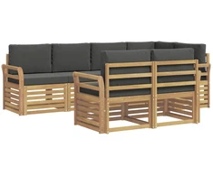 Lauko sofos komplektas 7 pcs Balta ir antracito