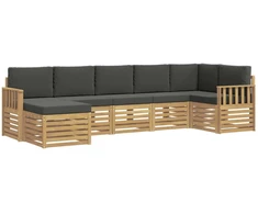 Lauko sofos komplektas 7 pcs Balta ir antracito