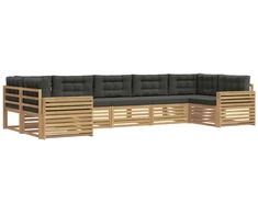 Lauko sofos komplektas 7 pcs Balta ir antracito