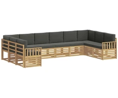 Lauko sofos komplektas 7 pcs Balta ir antracito