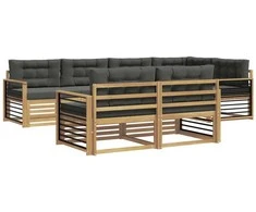 Lauko sofos komplektas 7 pcs Balta ir antracito Poliesteris