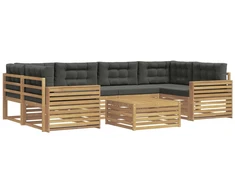 Lauko sofos komplektas 7 pcs Balta ir antracito