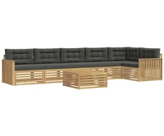 Lauko sofos komplektas 7 pcs Balta ir antracito 79 x 79 x 37 cm