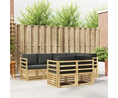 Lauko sofos komplektas 7 pcs Balta ir antracito