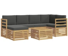 Lauko sofos komplektas 7 pcs Balta ir antracito Poliesteris