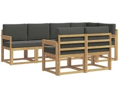 Lauko sofos komplektas 7 pcs Balta ir antracito Poliesteris