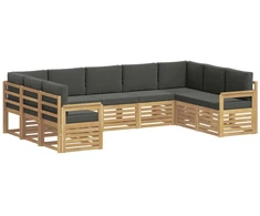 Lauko sofos komplektas 7 pcs Balta ir antracito