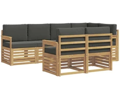Lauko sofos komplektas 7 pcs Balta ir antracito