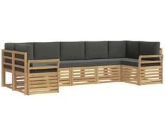 Lauko sofos komplektas 7 pcs Balta ir antracito