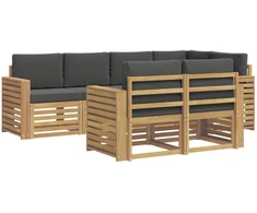 Lauko sofos komplektas 7 pcs Balta ir antracito