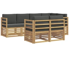 Lauko sofos komplektas 7 pcs Balta ir antracito