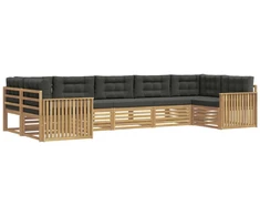Lauko sofos komplektas 7 pcs Balta ir antracito