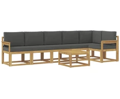 Lauko sofos komplektas 7 pcs Balta ir antracito Poliesteris