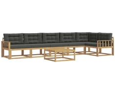 Lauko sofos komplektas 7 pcs Balta ir antracito 79 x 79 x 37 cm