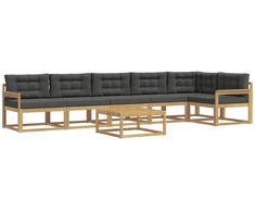 Lauko sofos komplektas 7 pcs Balta ir antracito 79 x 79 x 37 cm