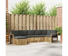 Lauko sofos komplektas 7 pcs Balta ir antracito