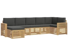 Lauko sofos komplektas 7 pcs Balta ir antracito
