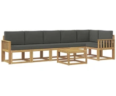 Lauko sofos komplektas 7 pcs Balta ir antracito Poliesteris