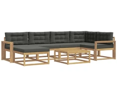 Lauko sofos komplektas 7 pcs Balta ir antracito