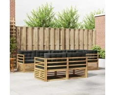 Lauko sofos komplektas 7 pcs Balta ir antracito Poliesteris