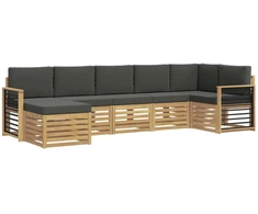 Lauko sofos komplektas 7 pcs Balta ir antracito