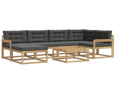 Lauko sofos komplektas 7 pcs Balta ir antracito