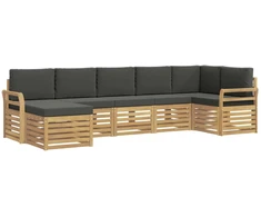 Lauko sofos komplektas 7 pcs Balta ir antracito
