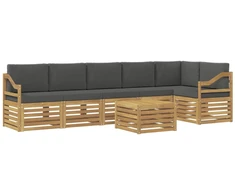Lauko sofos komplektas 7 pcs Balta ir antracito 59 x 59 x 37 cm