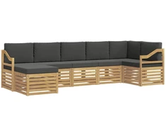 Lauko sofos komplektas 7 pcs Balta ir antracito