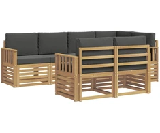 Lauko sofos komplektas 7 pcs Balta ir antracito